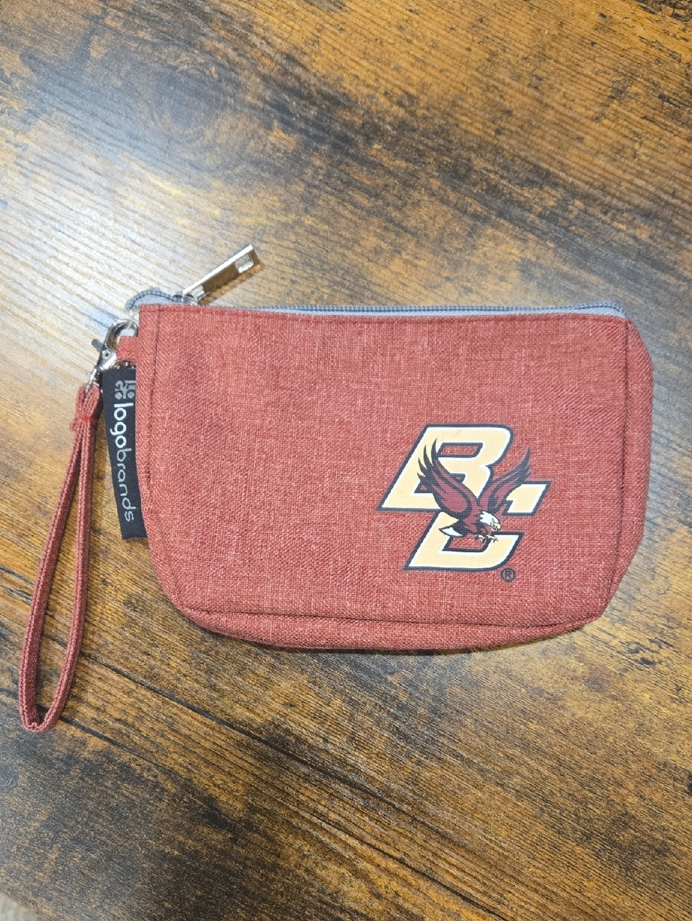 Boston College Wristlet Pouch in Maroon with BC Eagles Logo